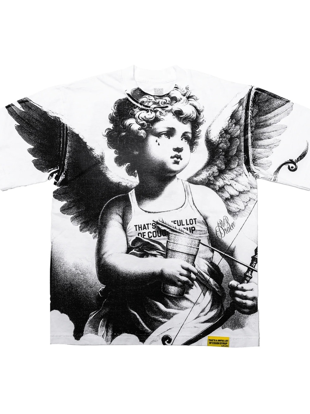 White Awful lot Of Cough Syrup Angel Graphic Tee